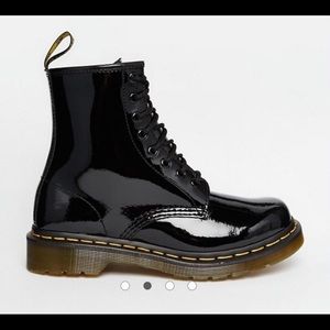 Dr Martens Patent Black Combat Boots